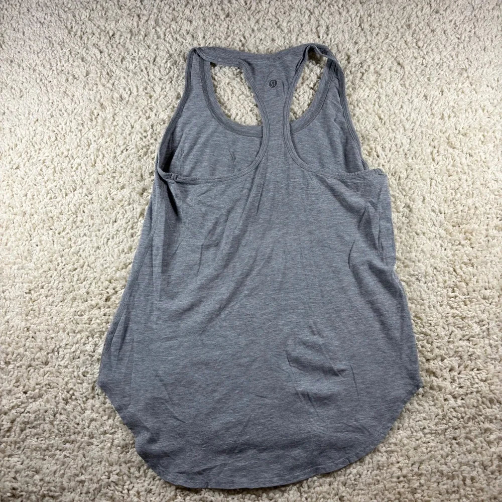 Lululemon Grey Racerback Tank Top With Pocket Athletic Athleisure‎ Size Medium